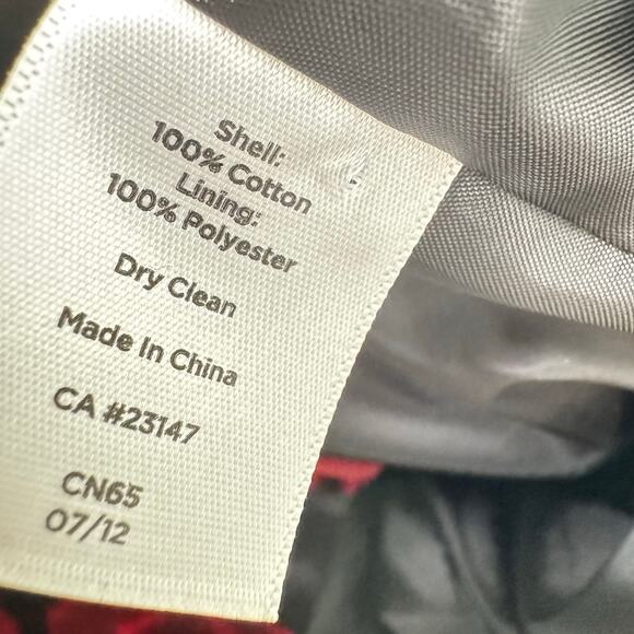 Talbots Women's Black And Red 100% Cotton Floral Velvet Blazer Jacket Size 2P - Picture 5 of 6